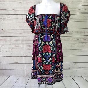 Flying Tomato off shoulder boho tassel tie dress